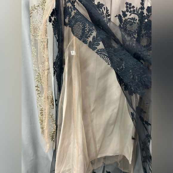 Stella McCartney Size 40 (US 4) Paneled Lace-trimmed Bead-embellished Dress - Picture 6 of 11